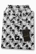 Premium Performance Golf Polo – Par Plus – Floral Gray and White