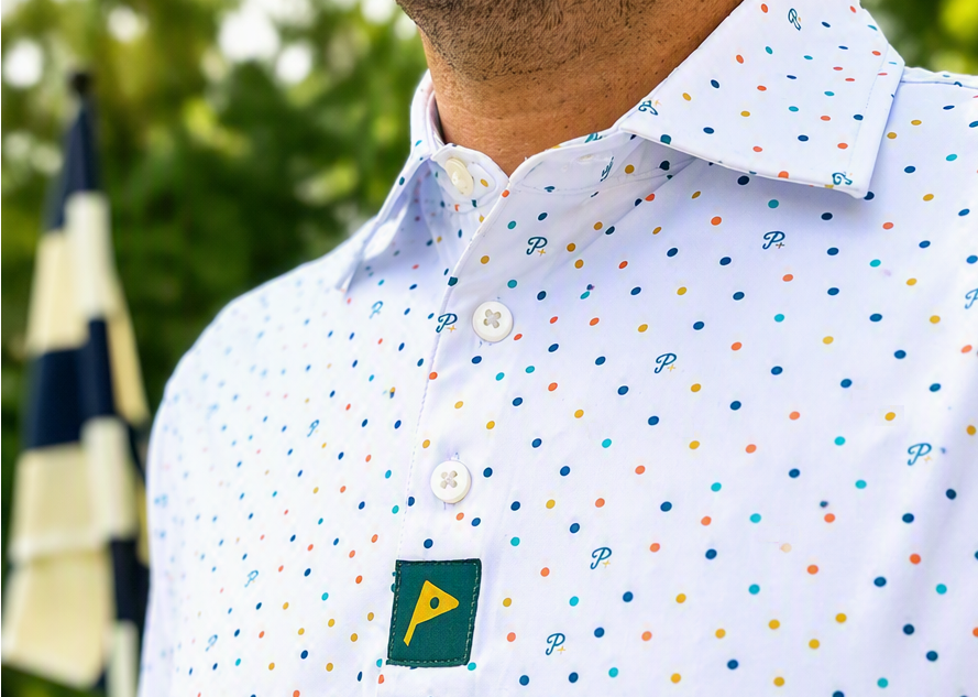 Premium Performance Golf Polo – Par Plus – Confetti White
