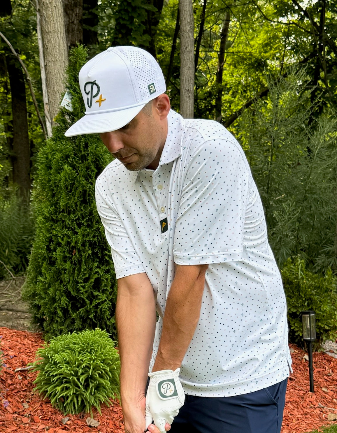 Premium Performance Golf Polo – Par Plus – Confetti White