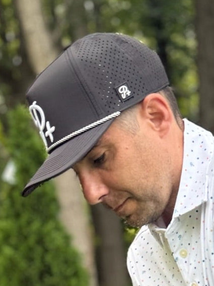 Premium Performance Flat Brim Golf Hat – Par Plus Classic Black P+