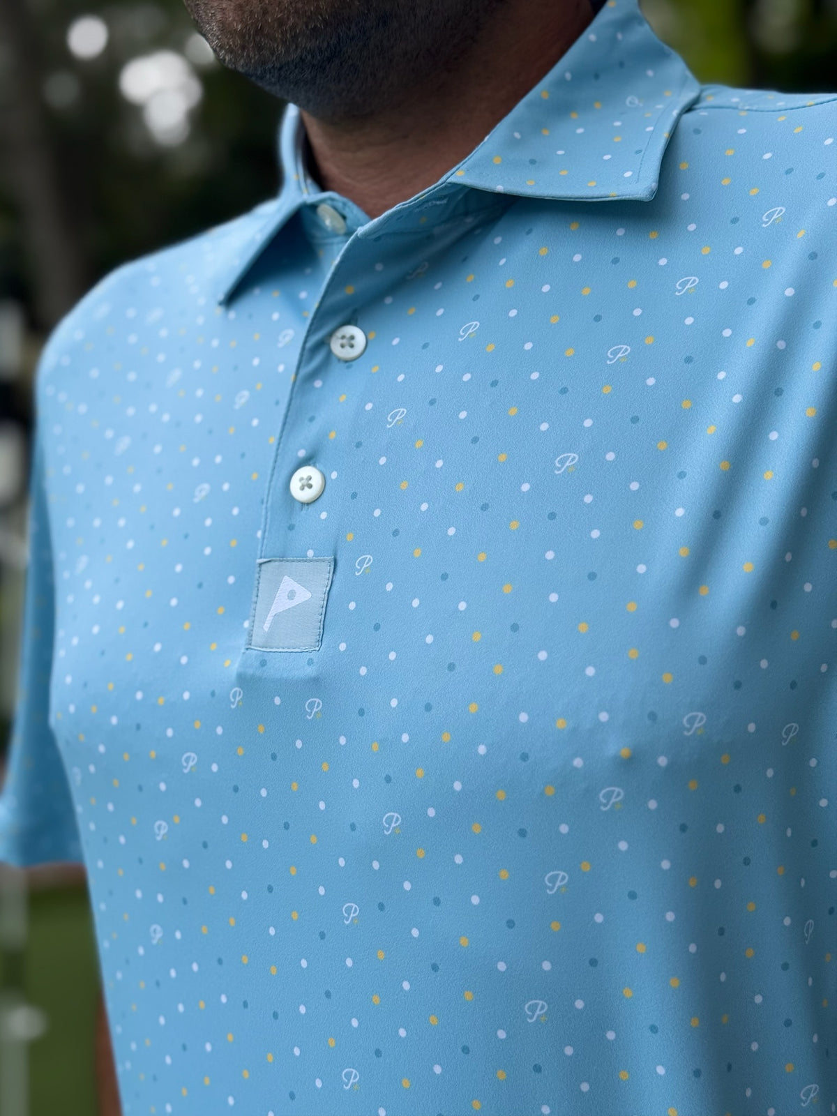 Premium Performance Golf Polo – Par Plus – Confetti Blue