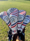 Par+ USA Flag Golf Driver, Wood & Hybrid Headcover Set (1, 3, 5, Hybrid) – Patriotic