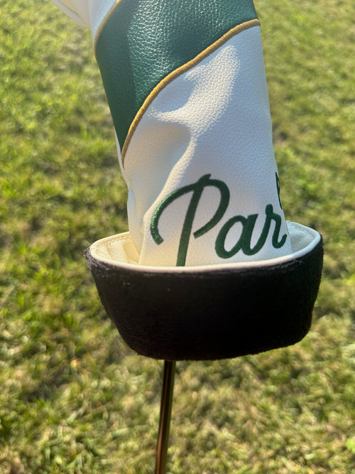 Par+ Classic Golf Driver Headcover – White & Green