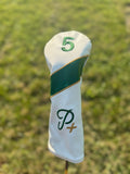 Par+ Classic Golf 5-Wood Headcover – White & Green