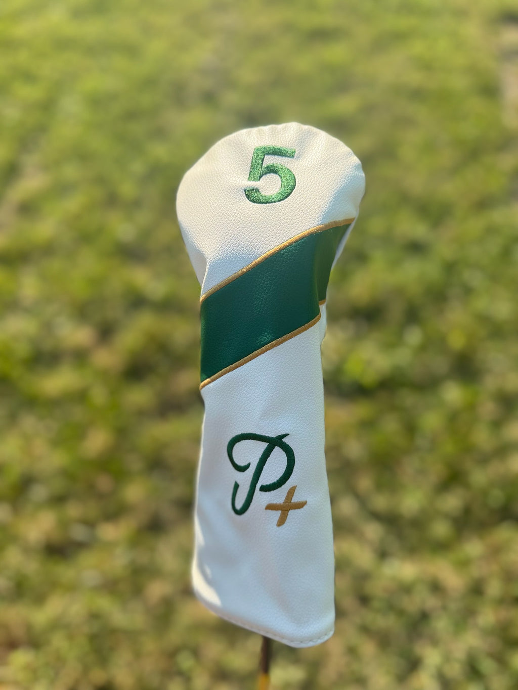 Par+ Classic Golf Driver, Wood & Hybrid Headcover Set (1, 3, 5, Hybrid) – White & Green