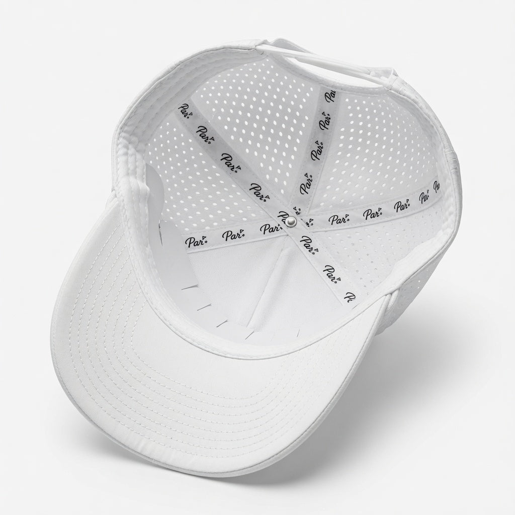 Premium Performance Curved Brim Golf Hat – Par Plus Classic White P+